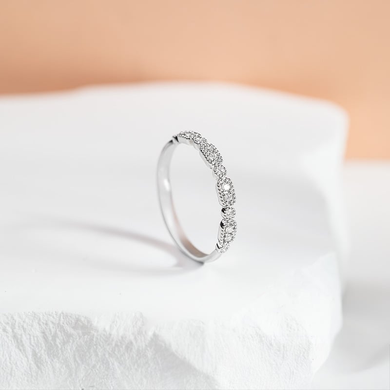 Strieborný eternity prsteň s lab-grown diamantmi Melvin 151374