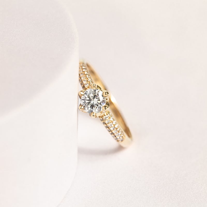 Zásnubný zlatý prsteň s lab-grown diamantmi Lineas 151704