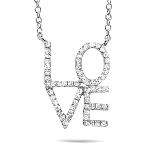 Náhrdelník s nadpisom love s diamantmi 2044