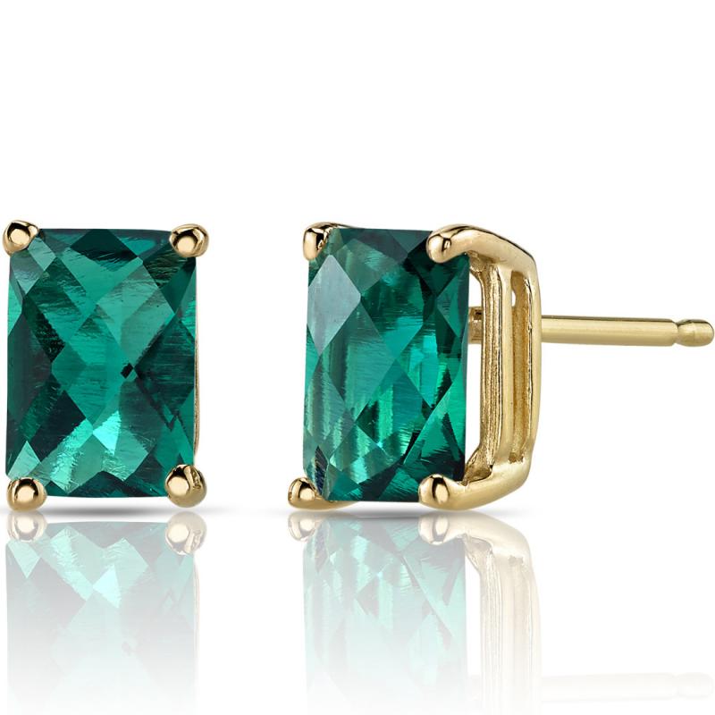 Zlaté náušnice s emerald smaragdmi Haley