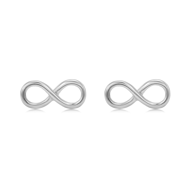 Strieborné náušnice kôstky Infinity