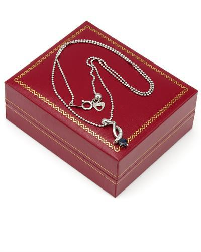Platinový náhrdelník so zafírom a diamantom Vivienne 3774