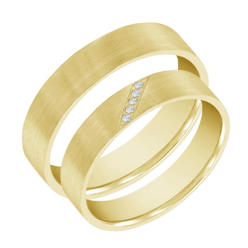 Zlaté svadobné prstene s diamantmi Ally 44644