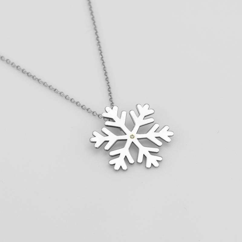 Náhrdelník vločka s diamantom 50514