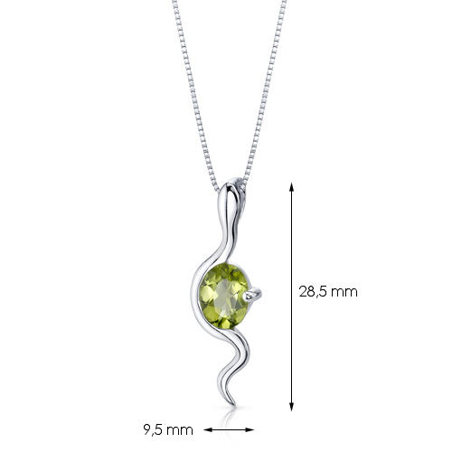 Olivín v elegantnom striebornom náhrdelníku Keiran 5944