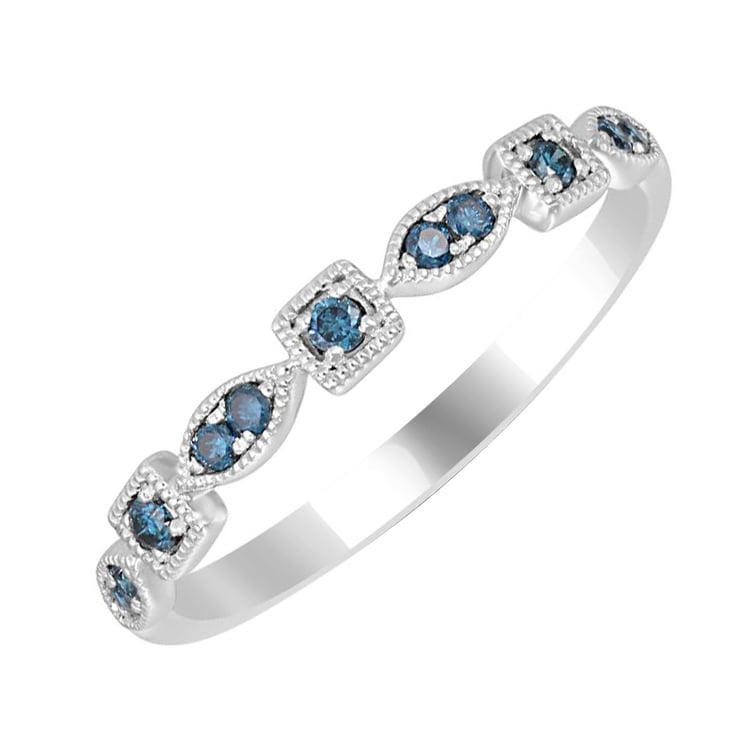 Zlatý eternity prsteň s modrými diamantmi 59584