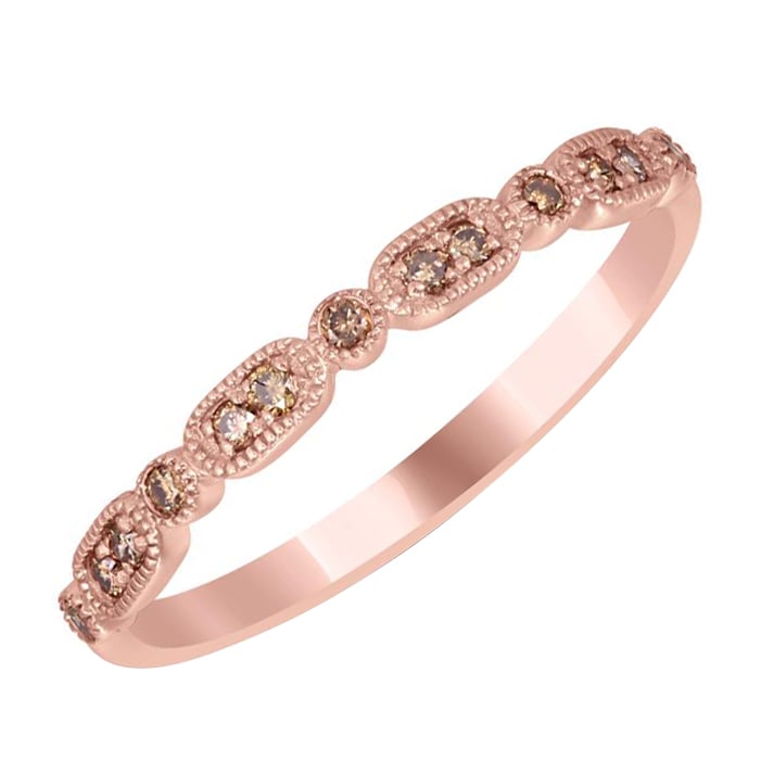 Zlatý eternity prsteň so champagne diamantmi