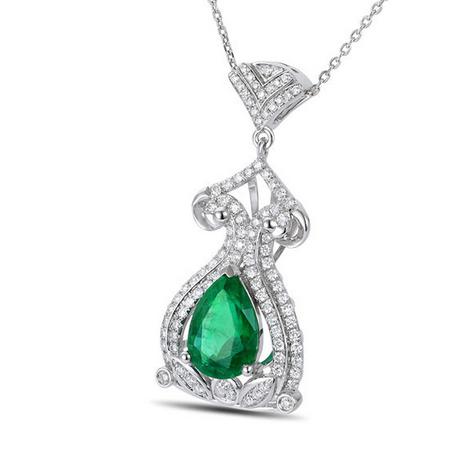 Smaragdový diamantový náhrdelník 6164