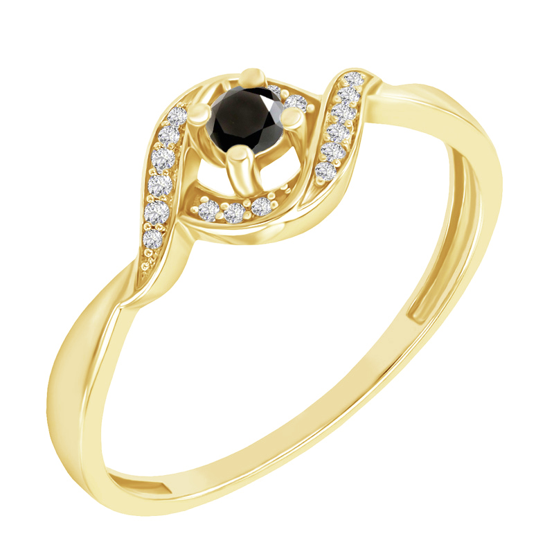 Zásnubný prsteň s čierným diamantom 75404
