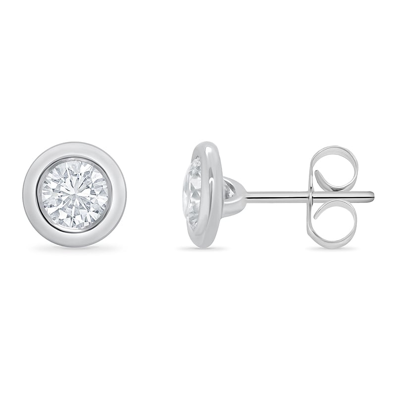 Bezel diamantové náušnice 75644
