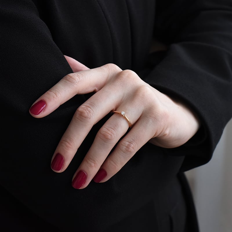 Zásnubný prsteň s diamantom zo zlata 92074