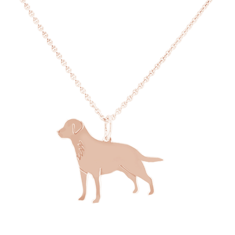 Strieborný prívesok v tvare psa s gravírom Labrador Retriever