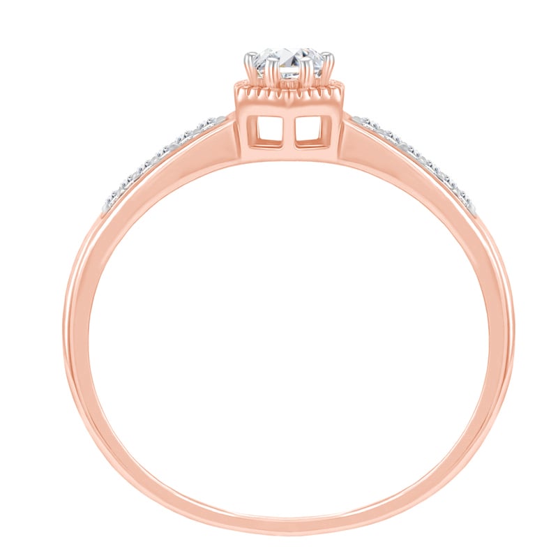 Strieborný prsteň s postrannými lab-grown diamantmi Kelote 104625