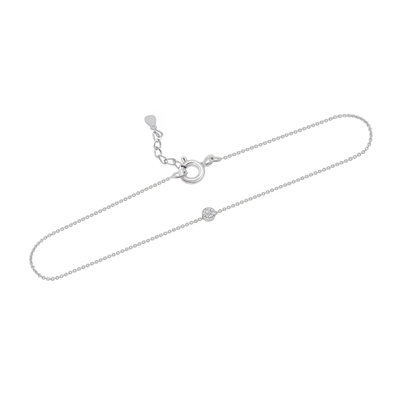 Strieborný minimalistický náramok s diamantom Lepio