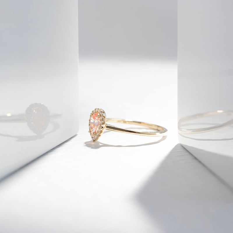 Zásnubný prsteň s 0.36ct IGI certifikovaným ružovým lab-grown diamantom Briana 111355