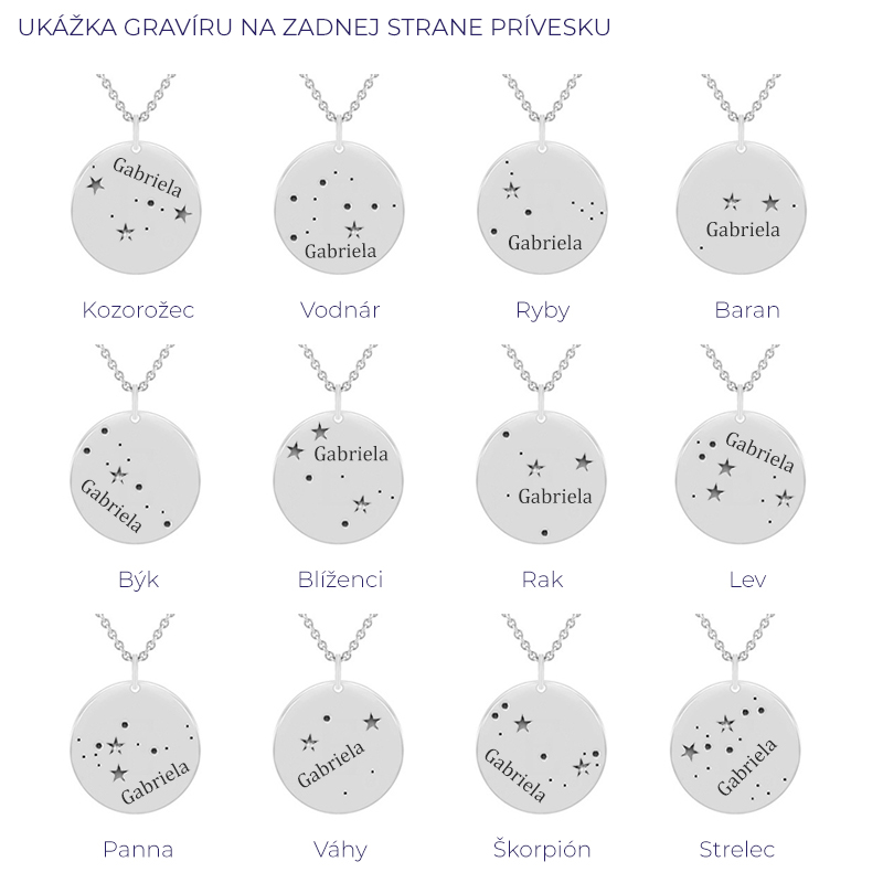Zlatý prívesok so súhvezdím a drahokamom Meri 114625
