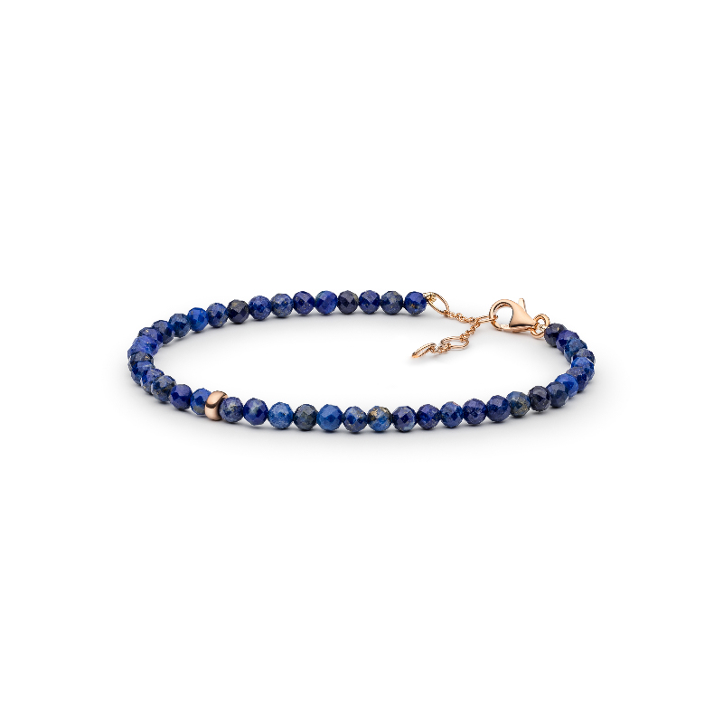 Strieborný náramok s lapis lazuli korálkami Jakira