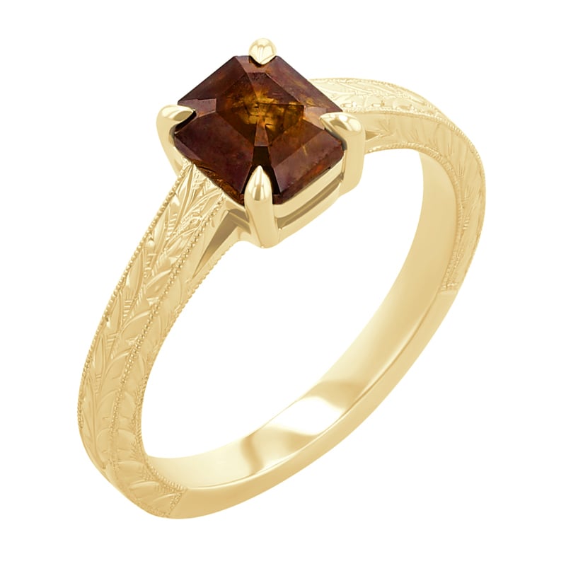 Ručne rytý prsteň s emerald salt and pepper diamantom Tulia 119685
