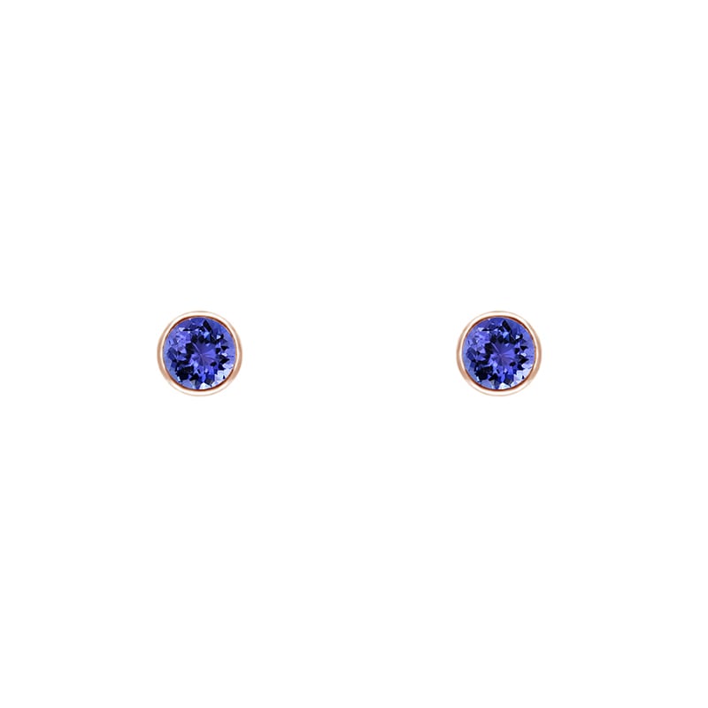 Minimalistické bezel náušnice s tanzanitmi Viosa 122105