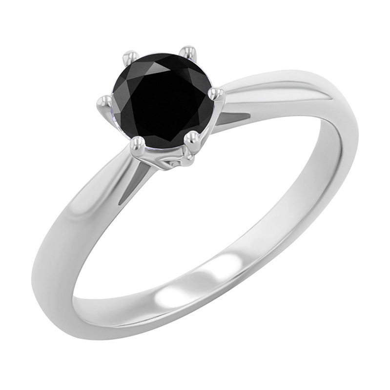 Zásnubný prsteň s čiernym diamantom Sati