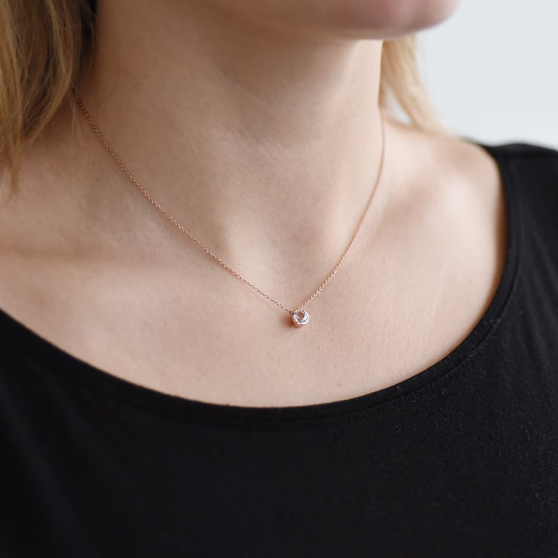 Bezel náhrdelník s IGI certifikovaným lab-grown diamantom Hadley 131355