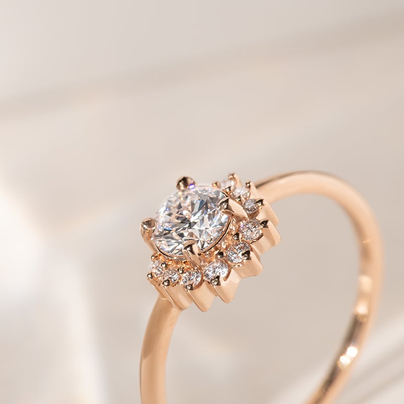 Half halo prsteň s lab-grown diamantmi Caio 140115
