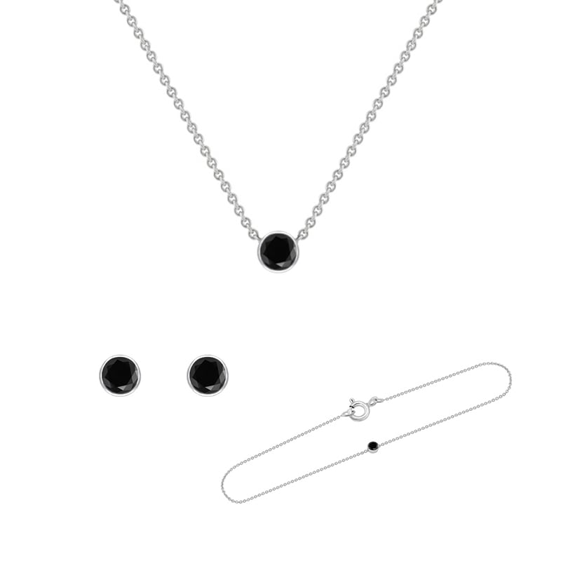 Minimalistická kolekcia šperkov s čiernymi diamantmi Jett 147365