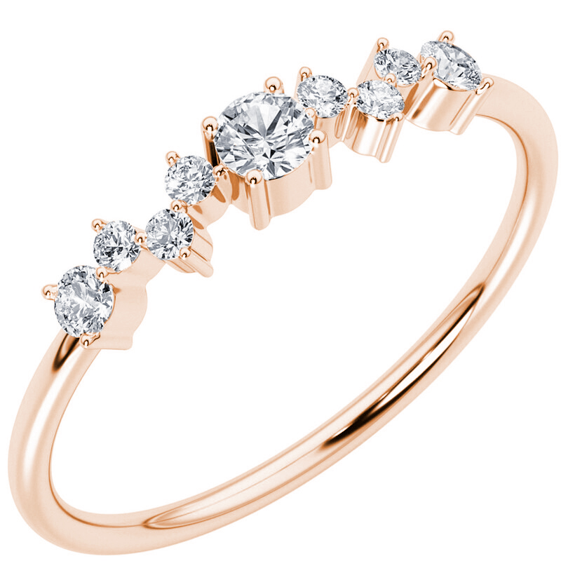 Cluster prsteň so žiarivými diamantmi Percy 152505