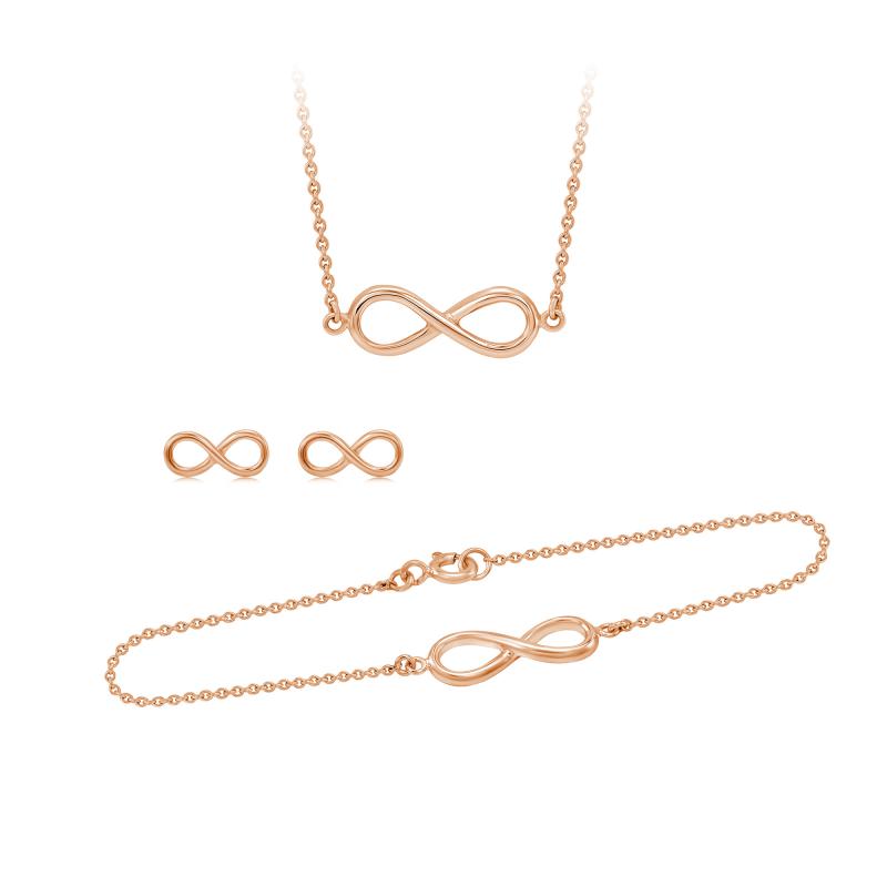 Zlatá fashion kolekcia šperkov s motívom nekonečna Infinity