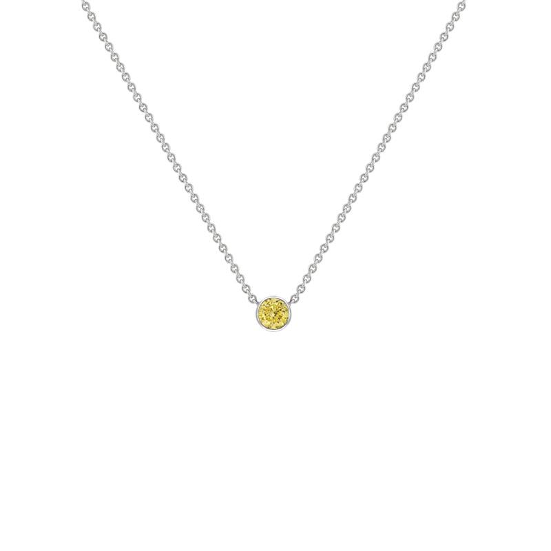 Minimalistický náhrdelník so žltým diamantom Vieny