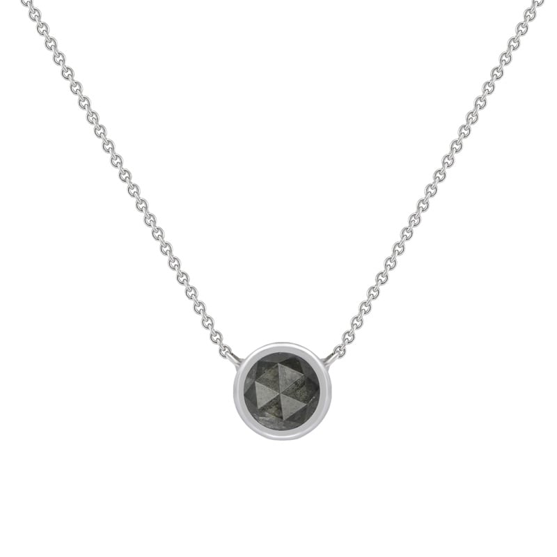 Zlatý náhrdelník bezel s čiernym diamantom Vespian