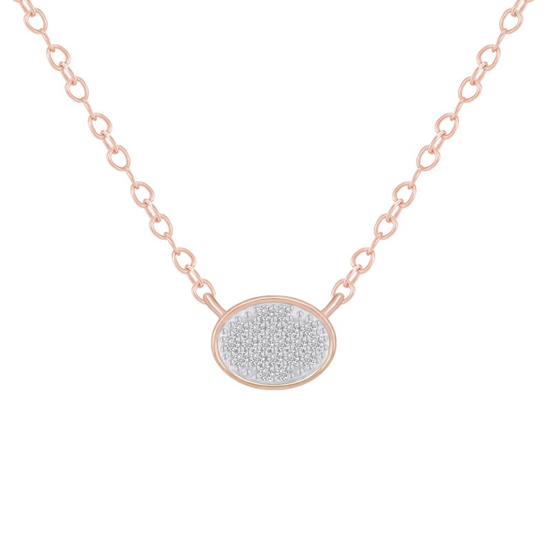 Oválny minimalistický náhrdelník s diamantmi Vanesha