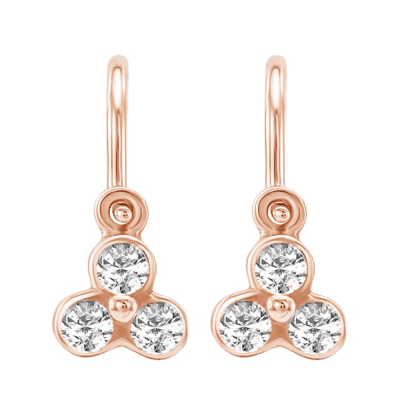 Zlaté detské náušnice s diamantmi Jasmine