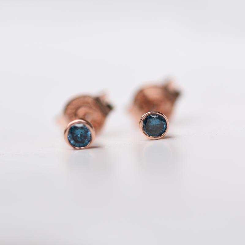 Minimalistické bezel náušnice s diamantmi 49145