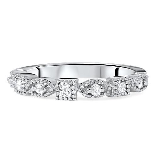 Zlatý prsteň s princess a round diamantmi Deion 5365
