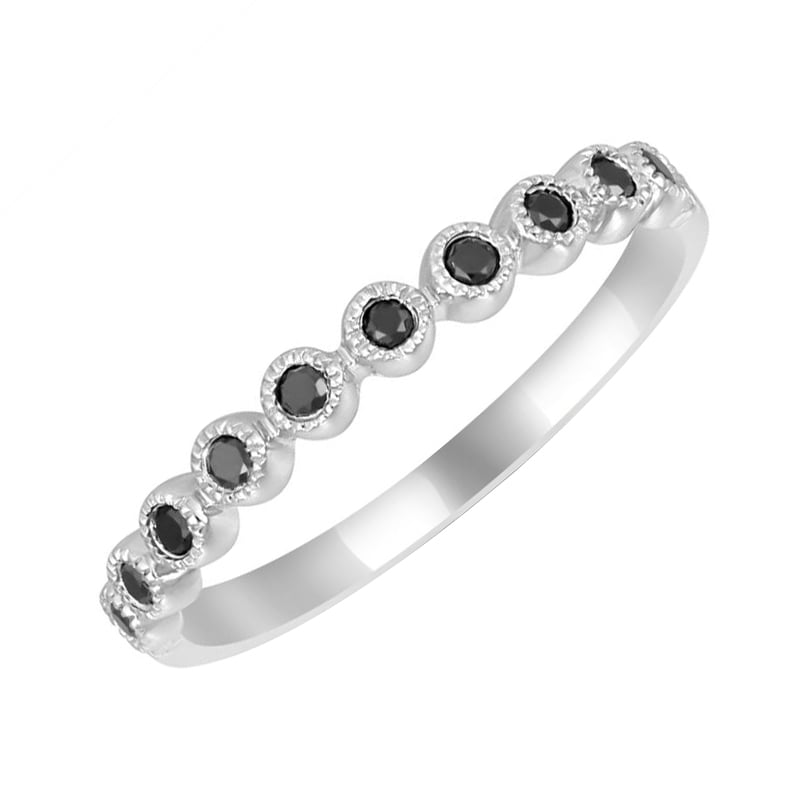 Zlatý eternity prsteň s čiernymi diamantmi Edan