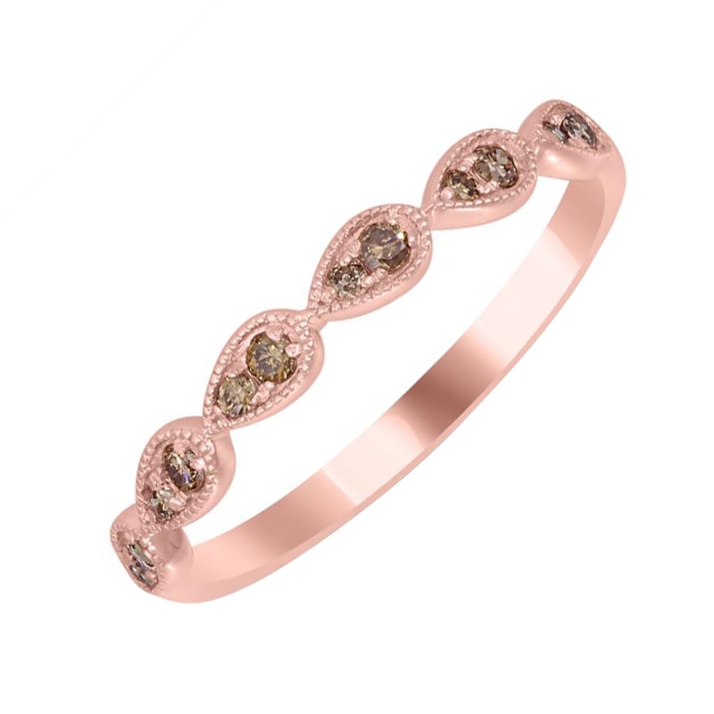 Zlatý eternity prsteň s hnedými diamantmi