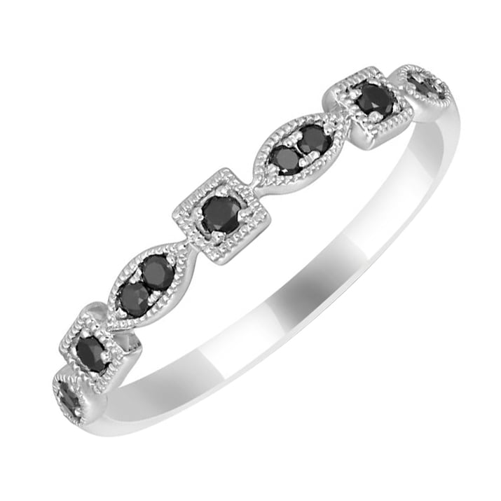 Zlatý eternity prsteň s čiernymi diamantmi Octave