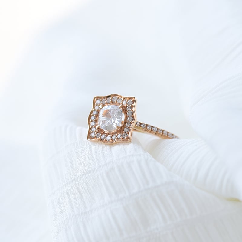 Halo prsteň s diamantmi 60905