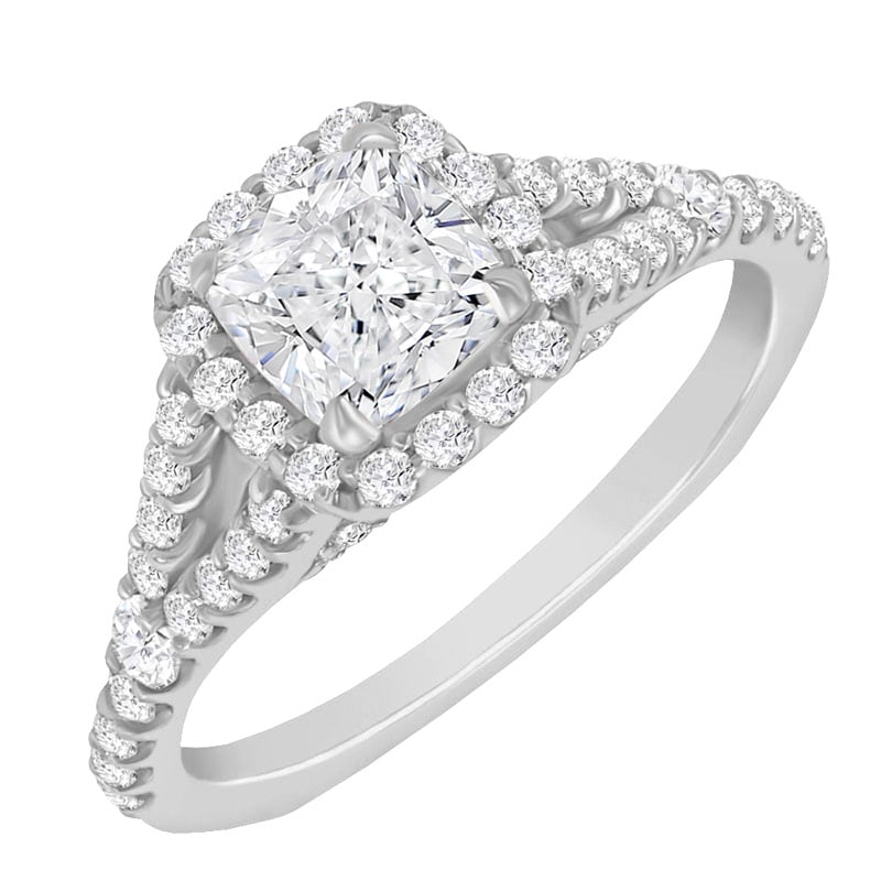 Zásnubný halo prsteň posiaty diamantmi Malia