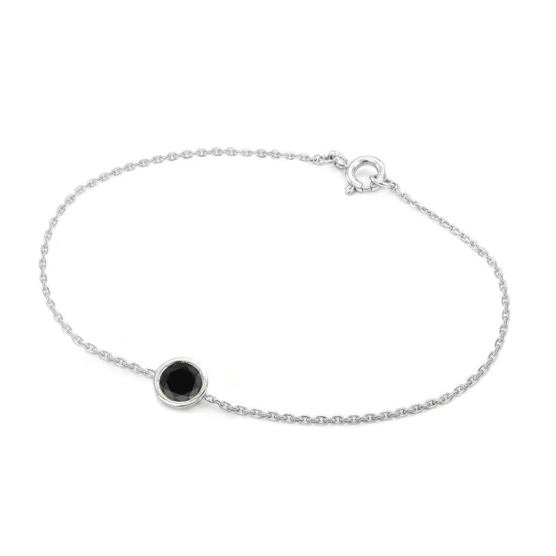Platinový náramok s čiernym diamantom Rollie