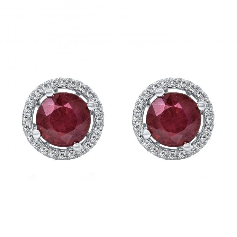 Rubínové náušnice s diamantmi 85665