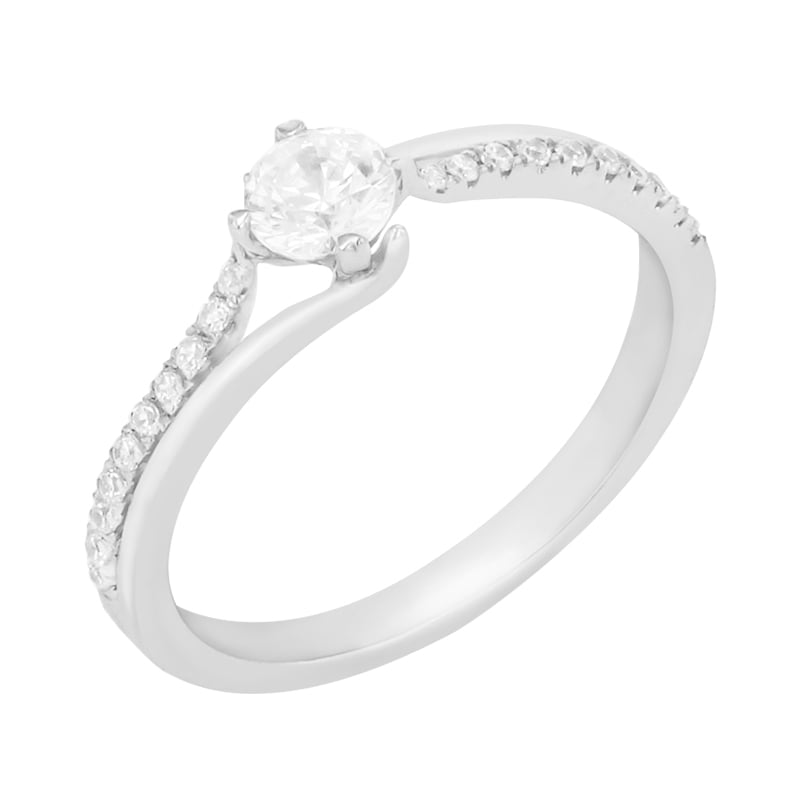 Zásnubný prsteň s postrannými diamantmi 85785