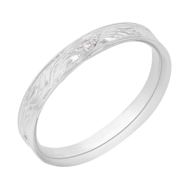 Zlaté svadobné obrúčky s gravírom a diamantmi Milne 98305