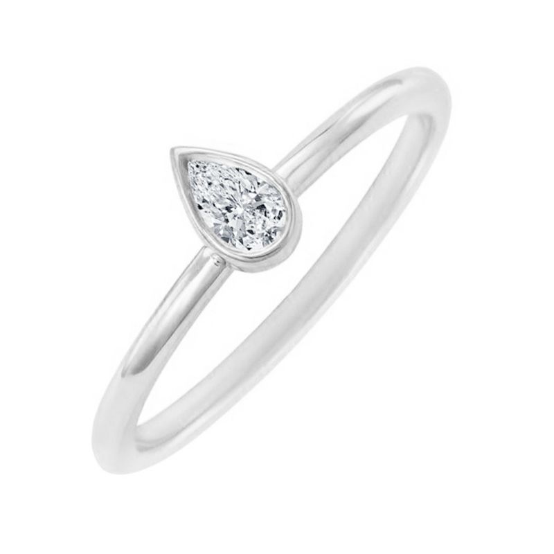 Minimalistický prsteň s pear diamantom Moyer