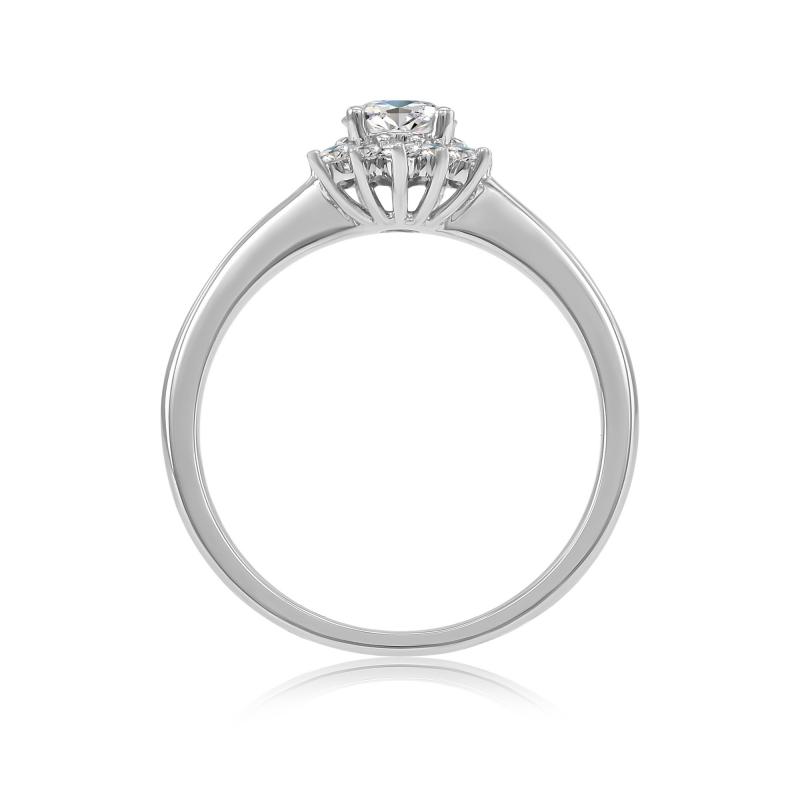 Zásnubný prsteň s moissanitom a lab-grown diamantmi Halima 100596