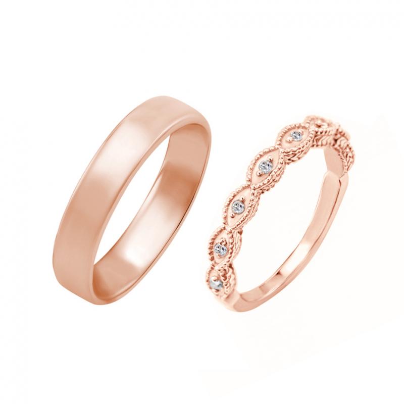 Eternity prsteň s lab-grown diamantmi a pánsky komfortný prsteň Tilly 102326