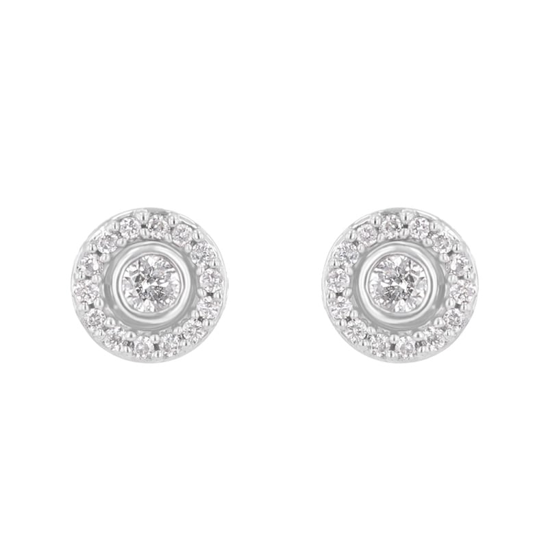 Náušnice 2v1 s 0.22ct lab-grown diamantmi a skrutkovacím zapínáním Marisa