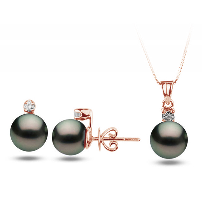 Zlatá elegantná perlová kolekcia s diamantmi Didi 104286