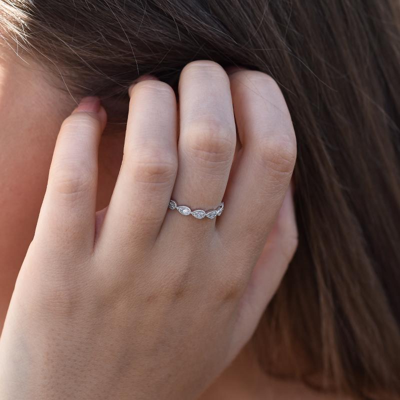 Strieborný eternity prsteň s lab-grown diamantmi Ebba 104736